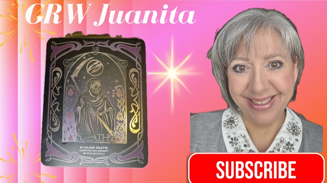 Grey on the eyes and pink on the cheeks and lips for a beautiful makeup look. 