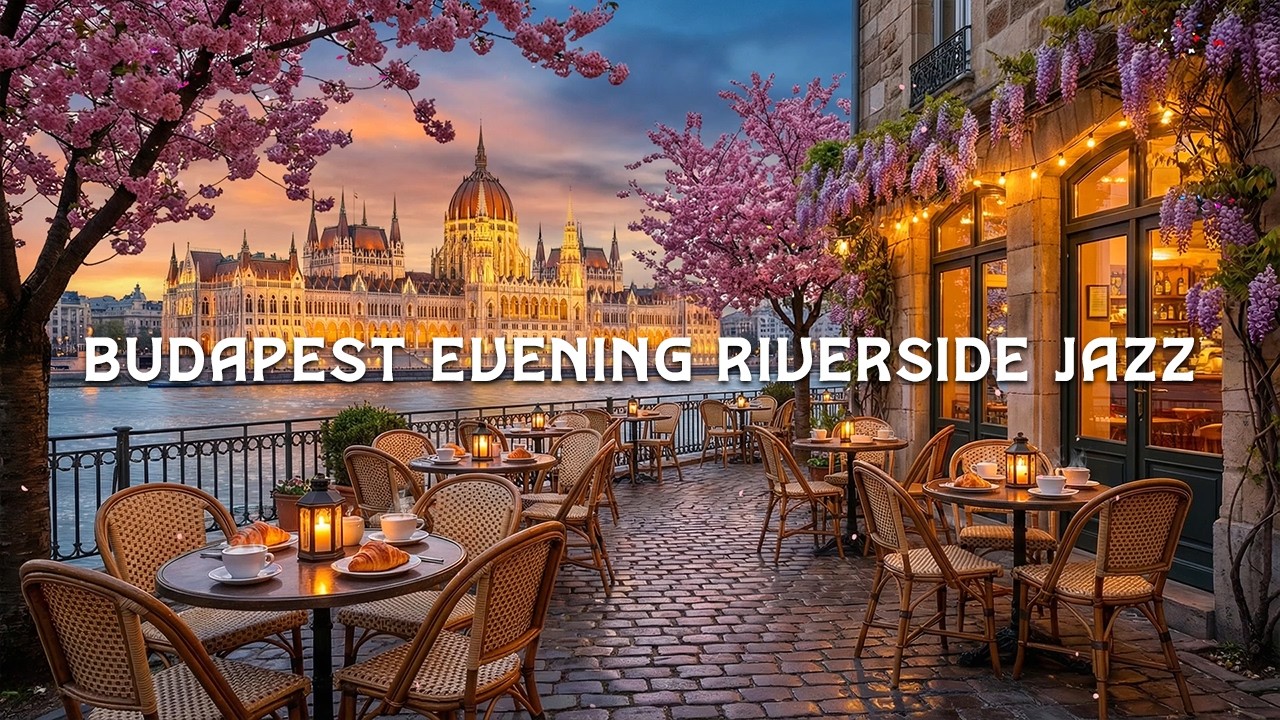 Budapest Evening Riverside Jazz 🇭🇺 Danube Café Ambience  Smooth Piano Jazz, Study Focus & Coffee