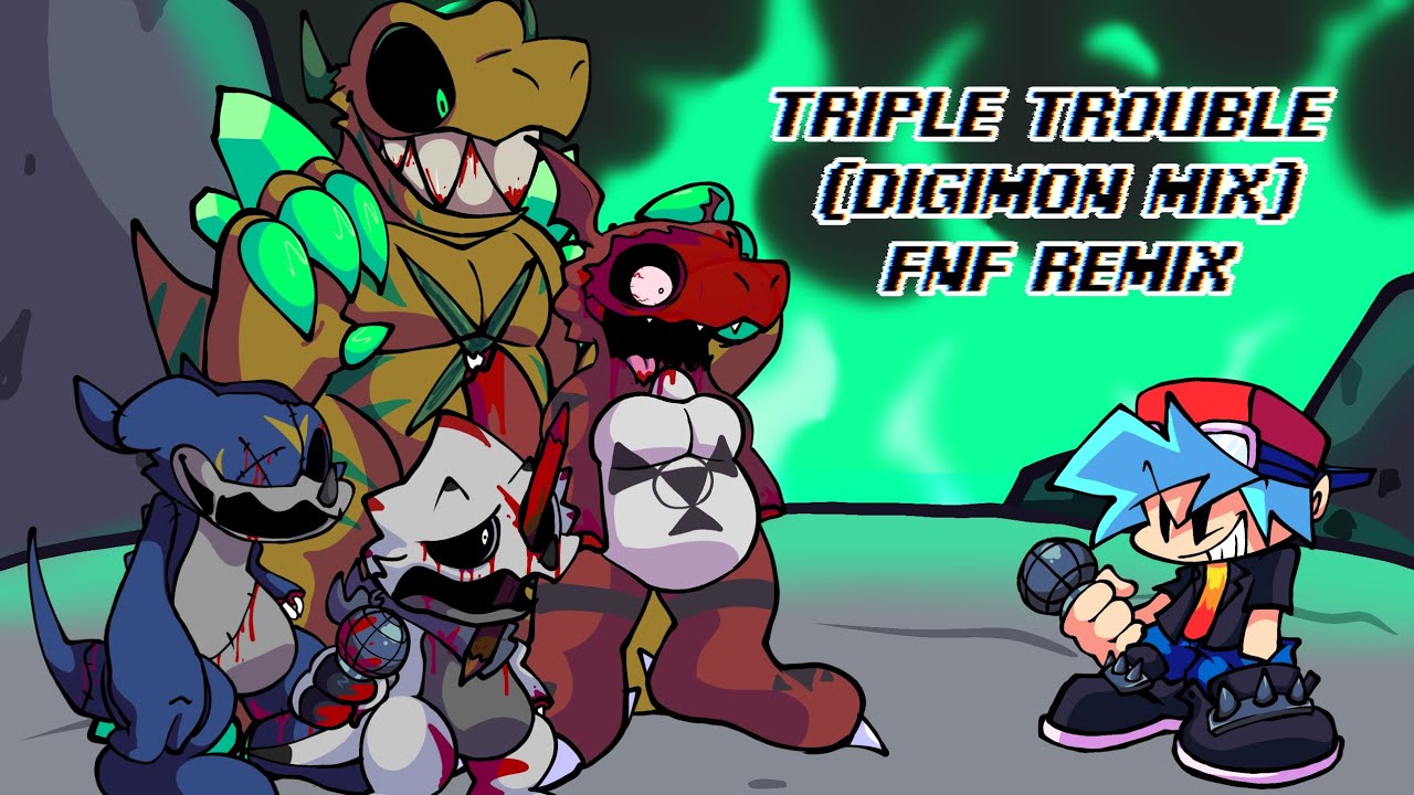 Triple Trouble (Digimon Mix) FNF MOD REMIX (Reupload)