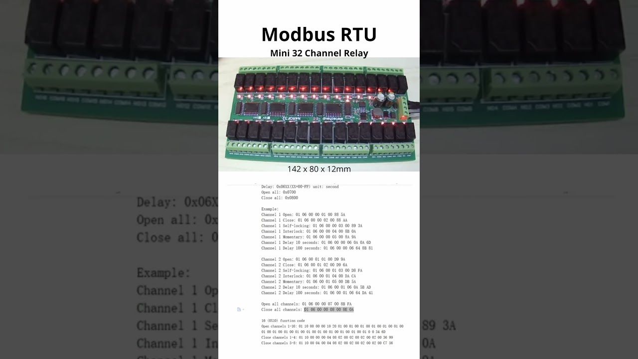 Modbus RTU RS485 Mini Relay Module