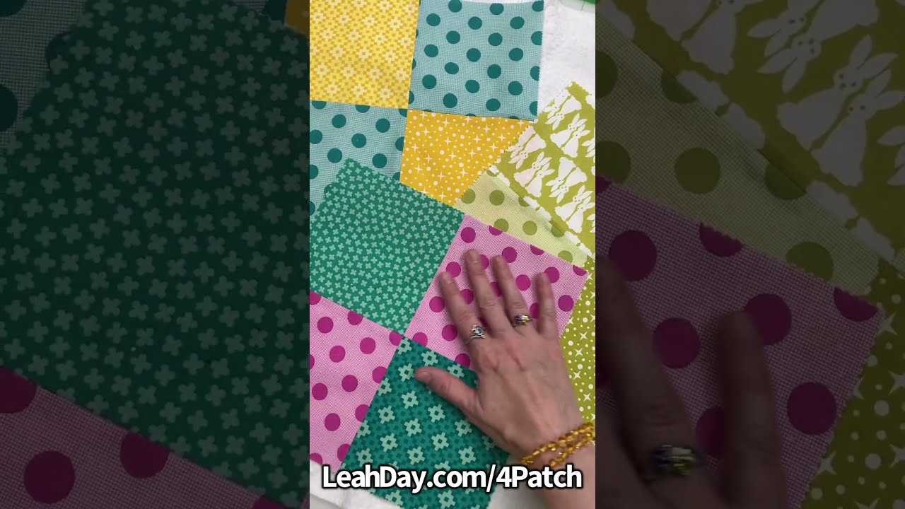 4 Patch Quilt Block Half Square Triangles? Fun Fix for Busy Blocks!