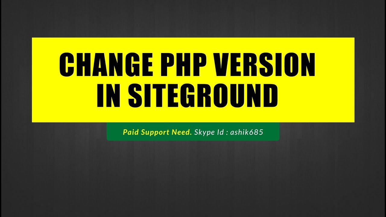 How to change php version in siteground