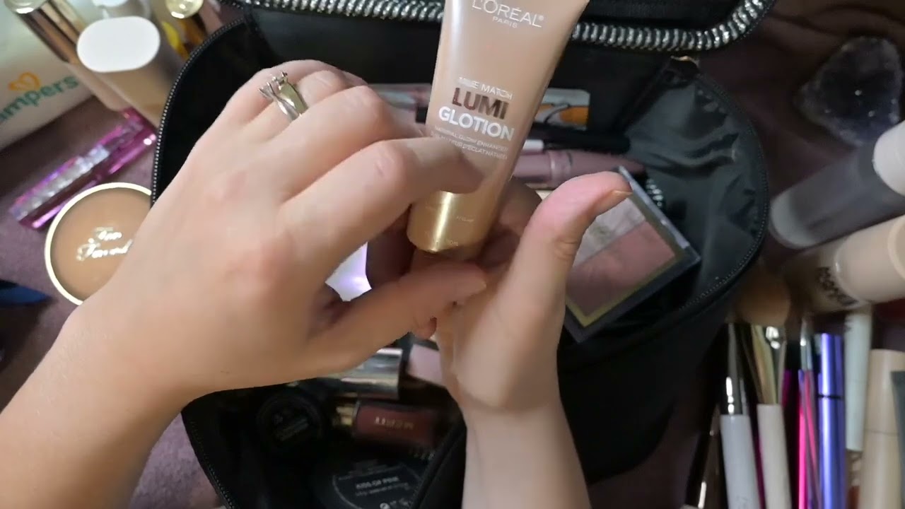 Cleaning my dirty Makeup and Makeup Bag ASMR | Whispered, Rummaging Sounds