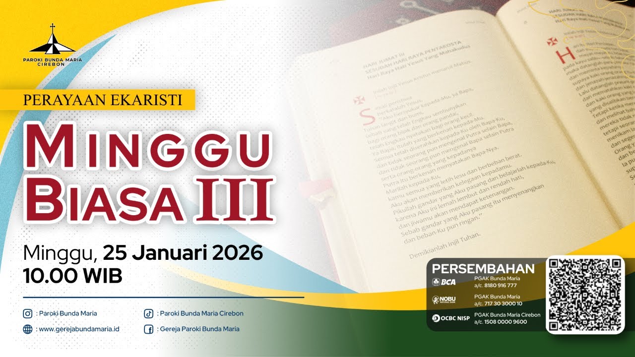 MINGGU BIASA III | PBMC | MINGGU, 25 JANUARI 2026 | 10.00 WIB