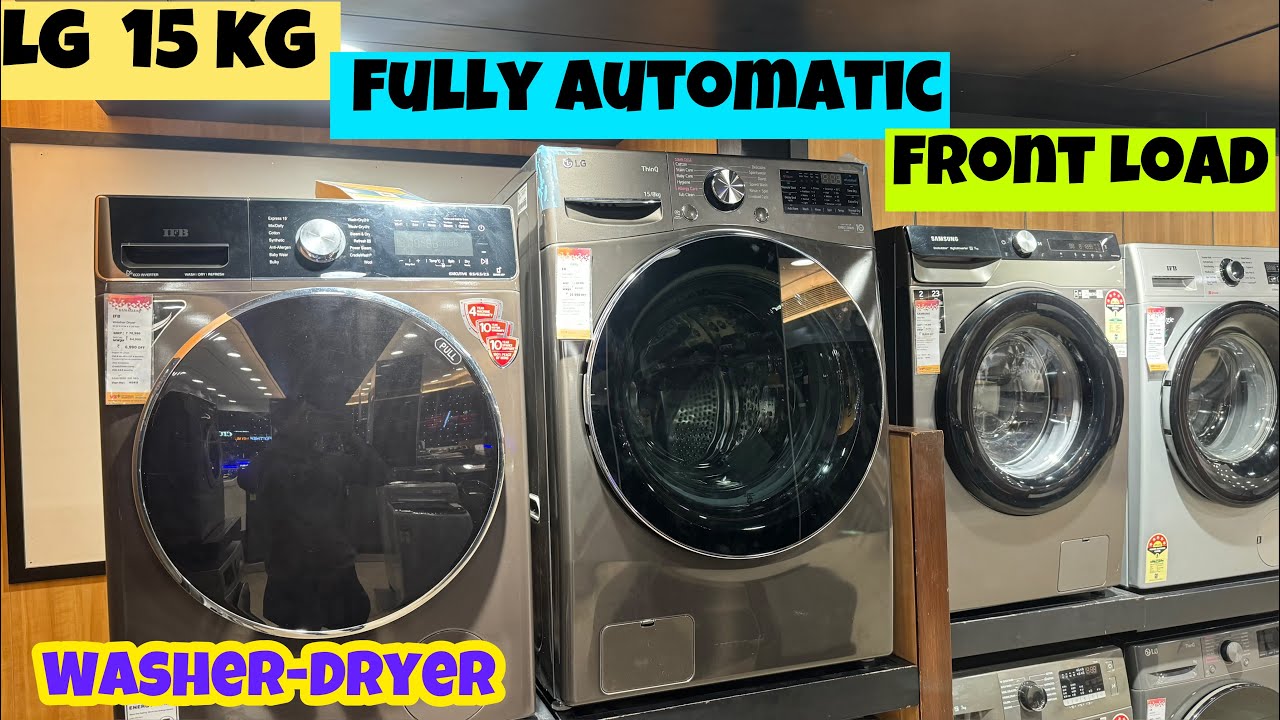 LG 15/8 Kg Fully Automatic Front Load ⚡️Washer-Dryer with TurboWash, ⚡️Steam and ThinQ FHD1508STB ⚡️