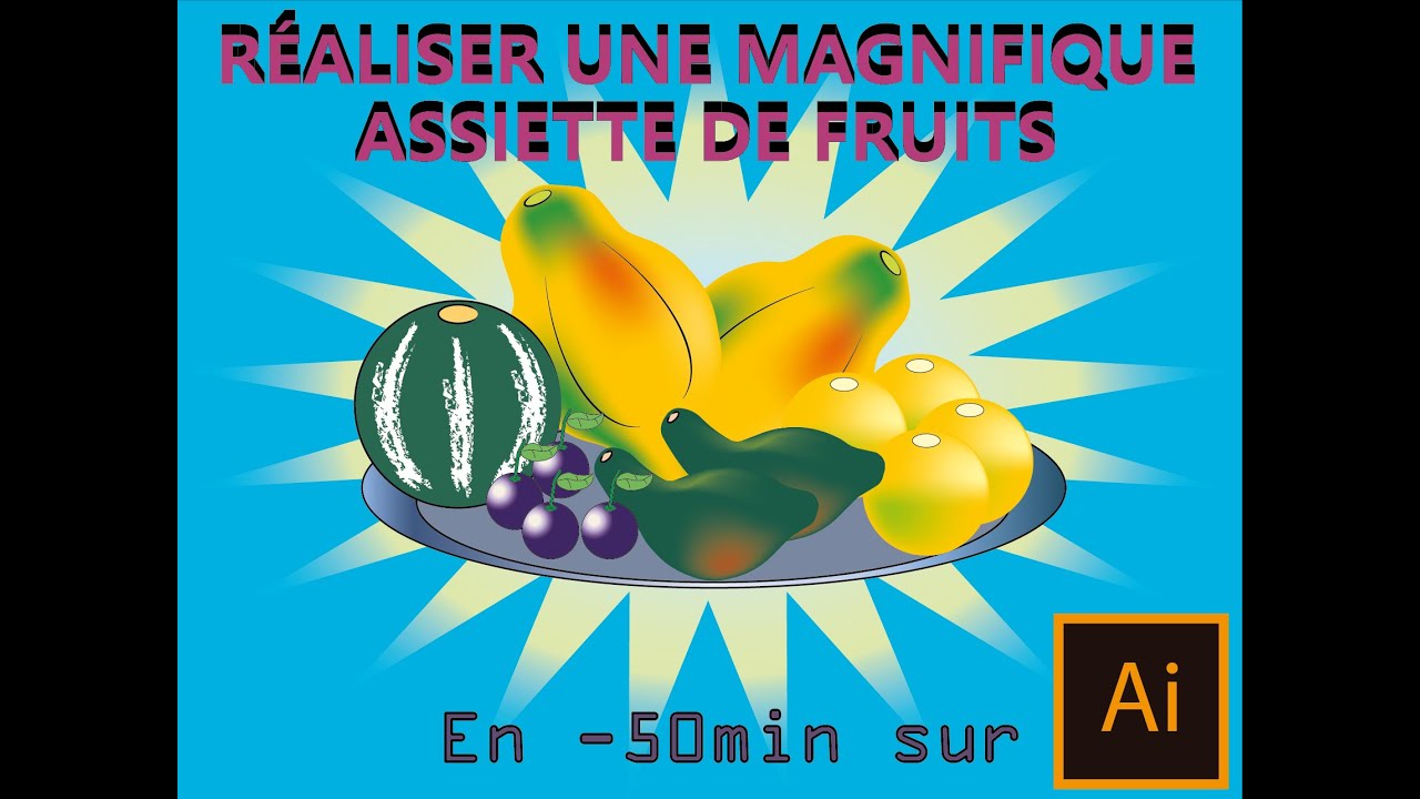 Comment dessiner une assiette de fruits en moin de 50 min sur Adobe illustrator