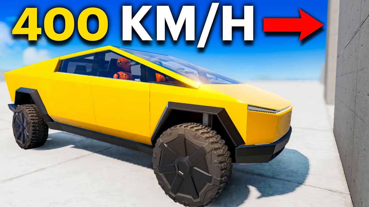 Cybertruck vs Wall at 400 KM/H! Extreme BeamNG Crash Test!