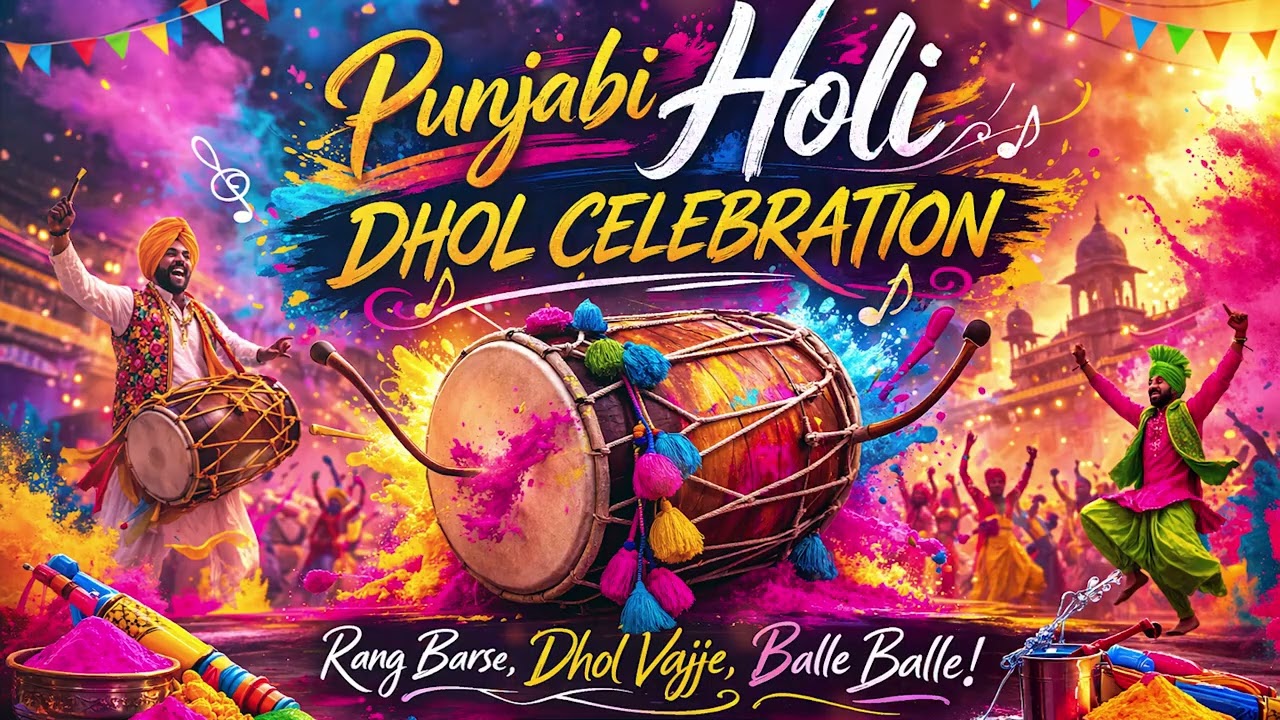 Punjabi Holi Special Dhol Beat 2026 🔥 Holi Dhol Rang Barse Bhangra Mix | Festival Vibes Dhol Tasha