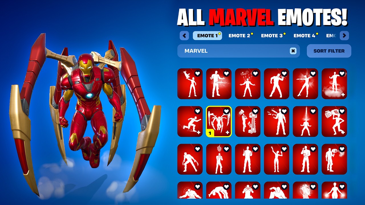 ALL FORTNITE MARVEL EMOTES & DANCES (Chapter 1 - Chapter 6 Season 2)
