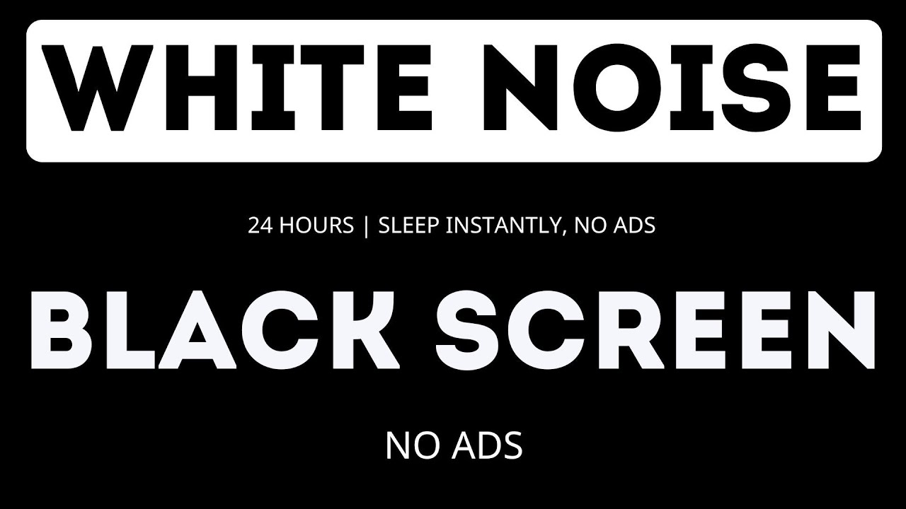 WHITE NOISE – Black Screen – 24 Hours | Sleep Instantly, No Ads