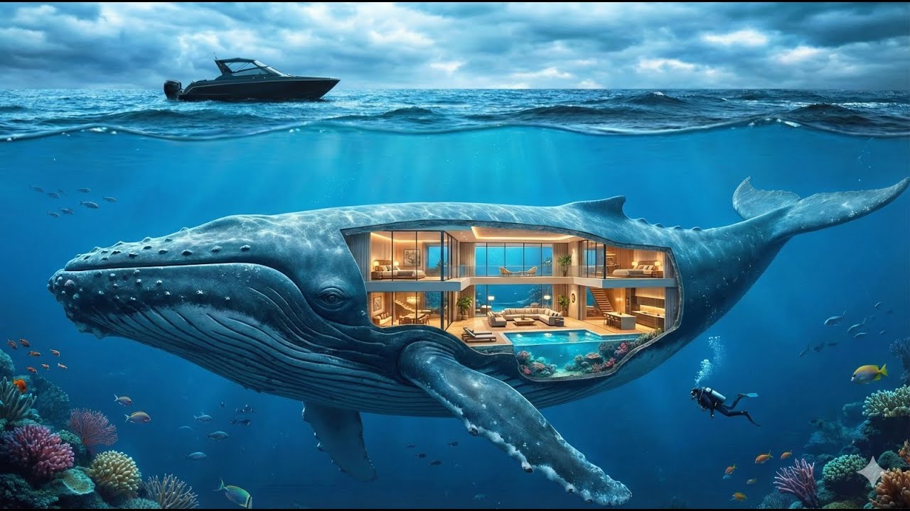 Living Inside a Dead Whale Fish 😱 | Extreme Survival House