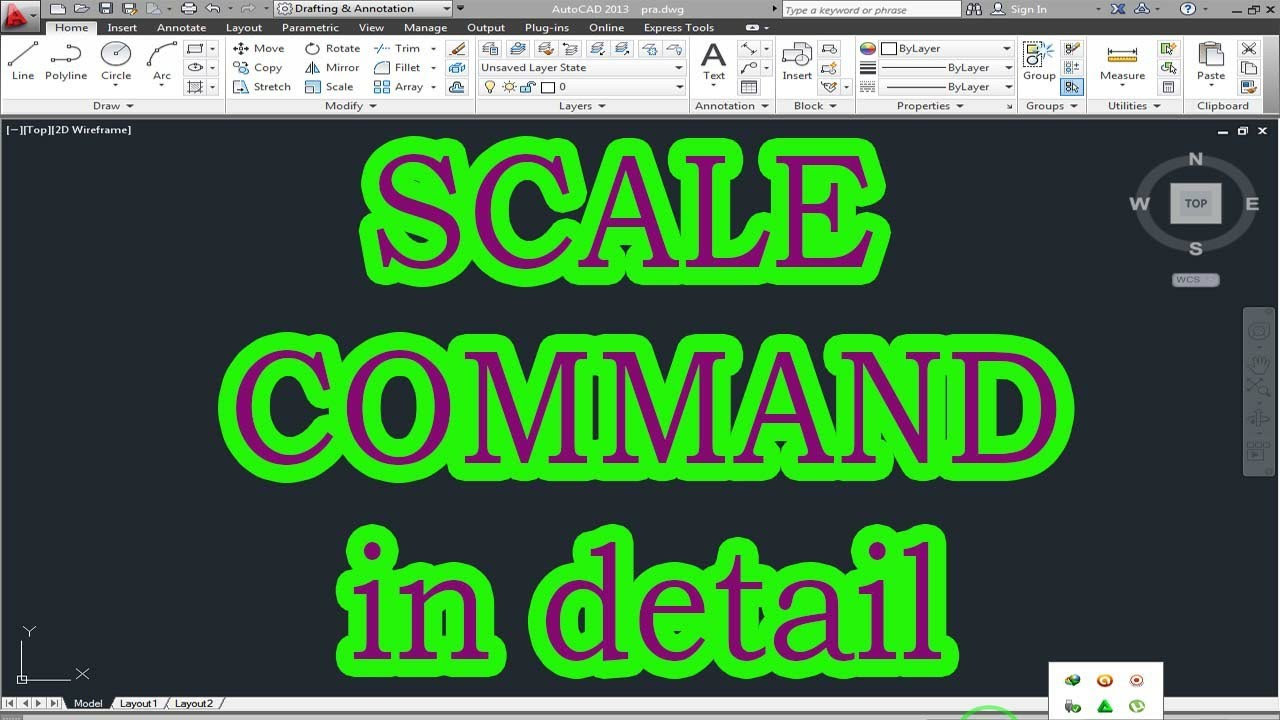 How to use SCALE command in autocad with detail | cad tutorials