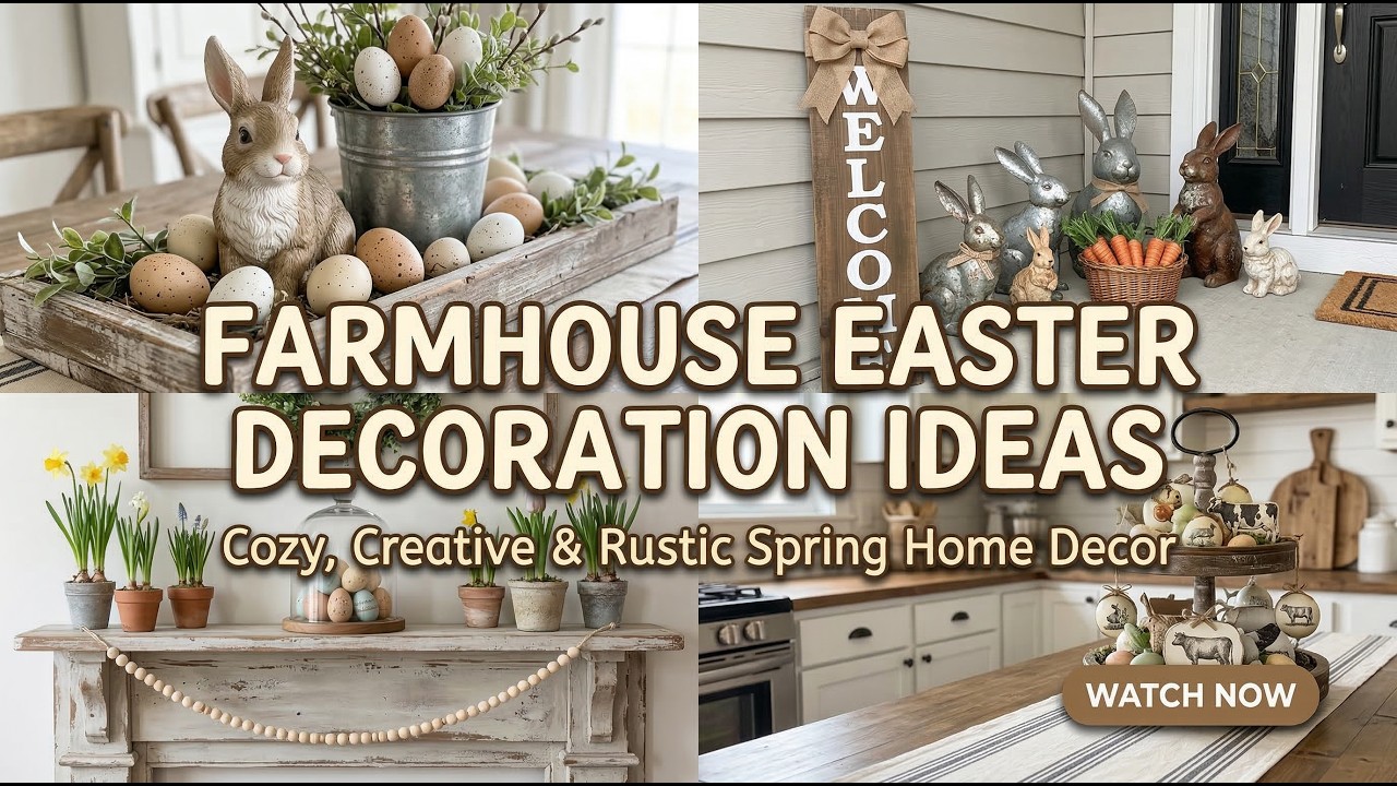 111+ Farmhouse Easter Decoration Ideas 2026 🌷 Rustic Wood Signs, Bunny Decor & Neutral Style