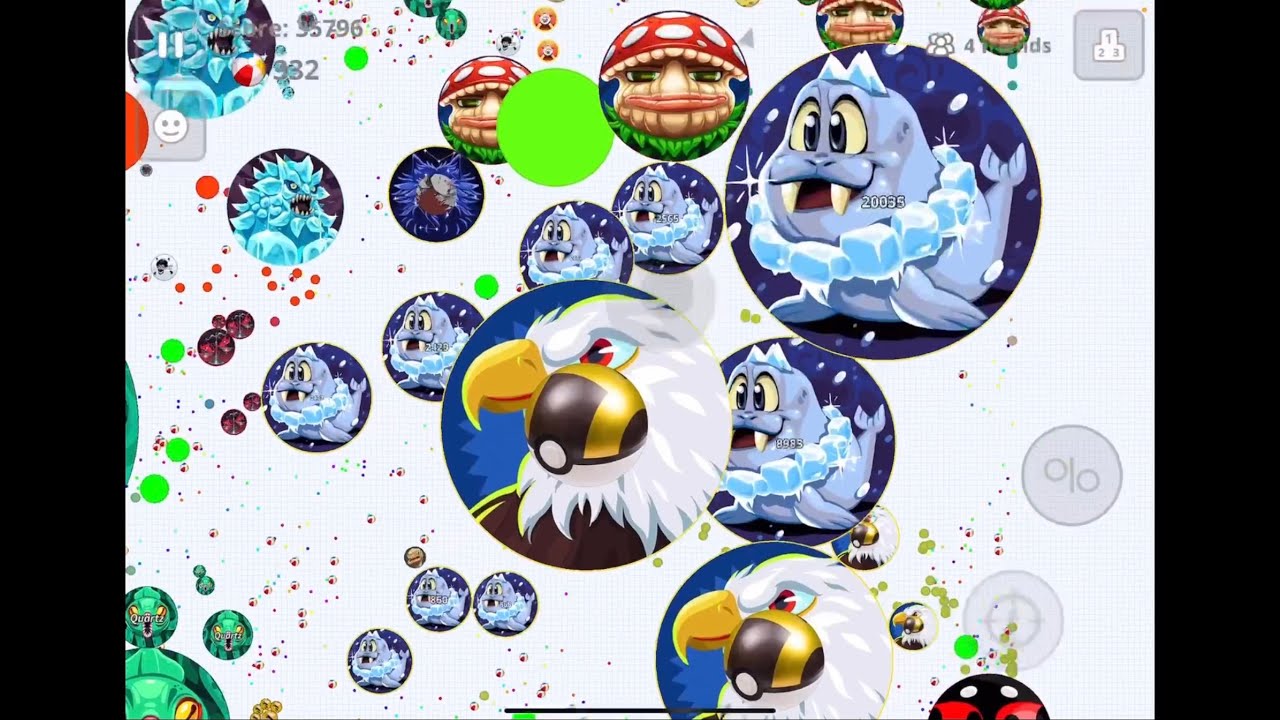 【Agar.io Mobile】超激アツ過密鯖 Liveと取り合い！with 馬