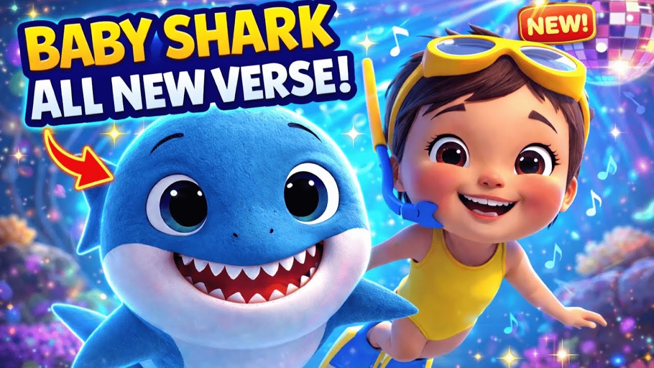 Песенка Baby shark doo doo с новыми куплетами | Веселая детская танцевальная песенка