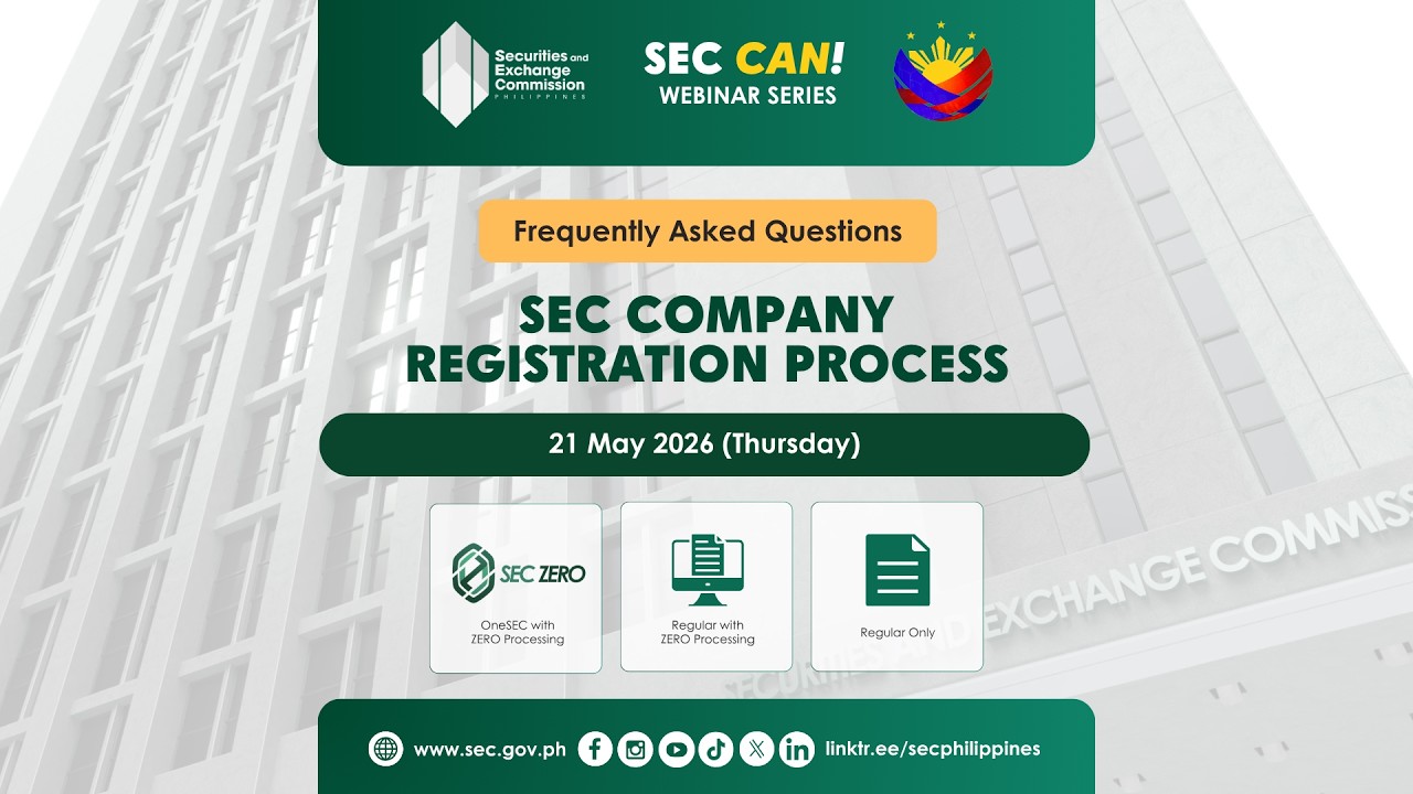 FAQ on Company Registration | SEC CAN! Webinar Series 2026 | 21 May 2026