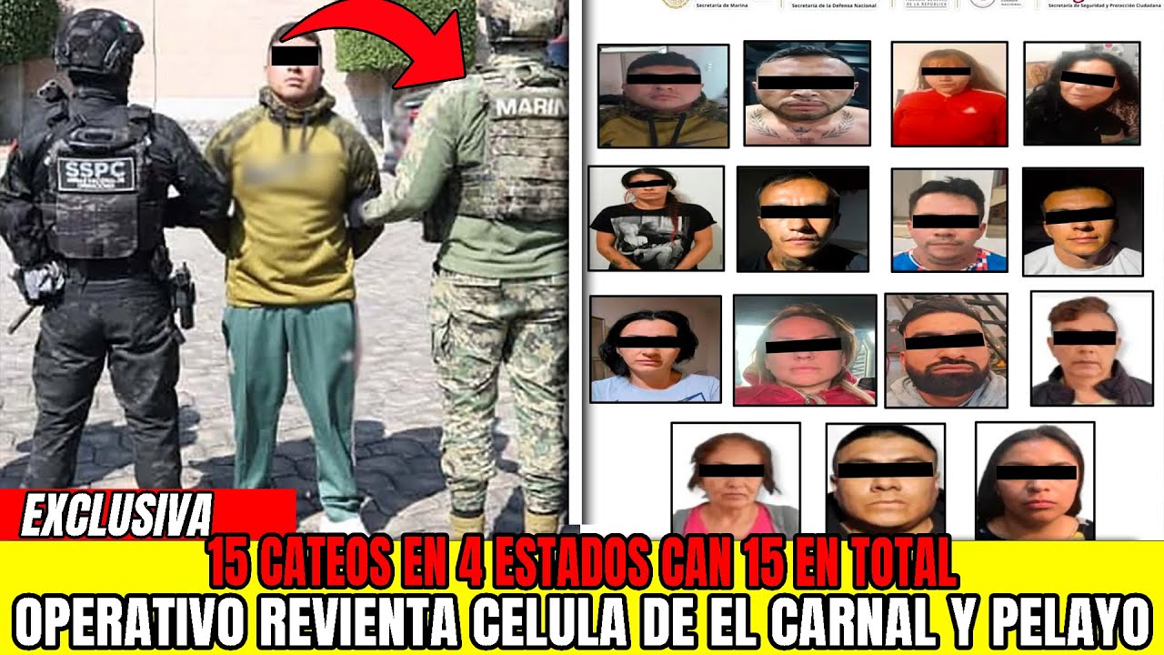 Mega Operativo en México CAE 'El Carnal' 'El Pelayo' y 13 en 4 Estados