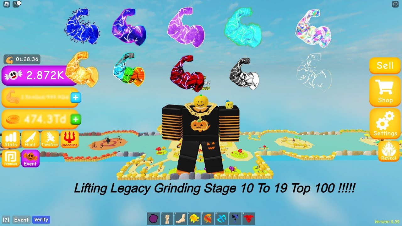 Обновление Roblox Legacy Lifting Simulator на Хэллоуин 🎃!!! Этапы 10-19!!!😱 Топ 100???