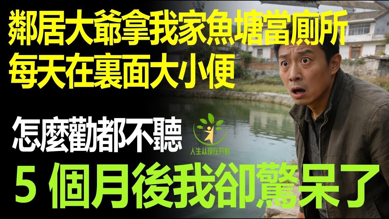 鄰居大爺拿我家魚塘當廁所，每天在裏面大小便，怎麼勸都不聽，5個月後我卻驚呆了！