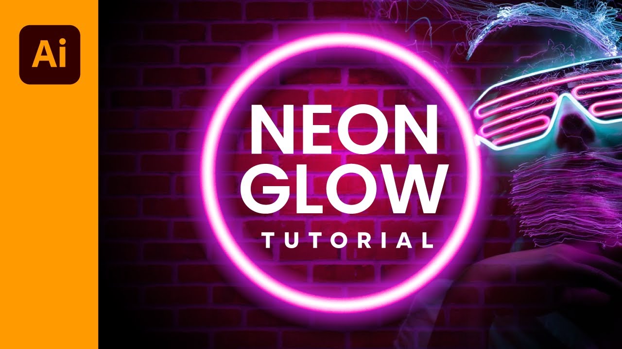 How to create Neon glow effect in Illustrator using stroke | Neon ring Tutorial
