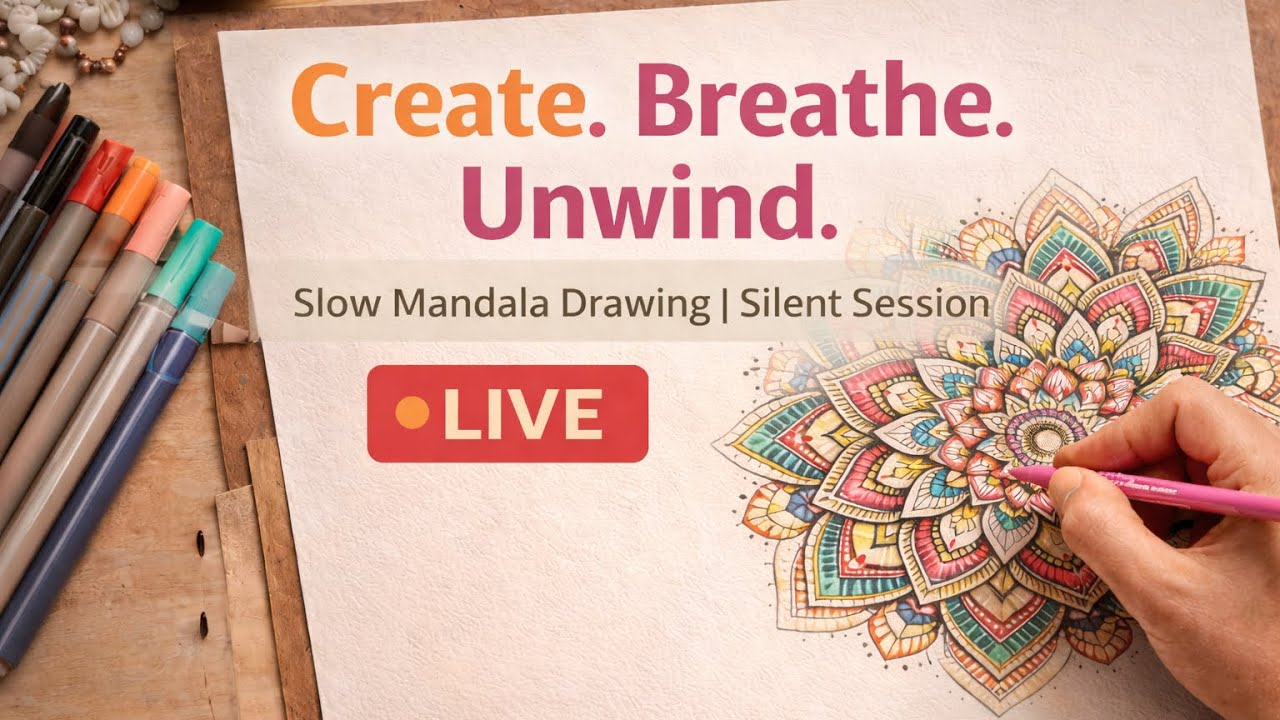 Unique Mandala Pattern for Beginners 🌸🌈 | Easy Step-by-Step Live Drawing