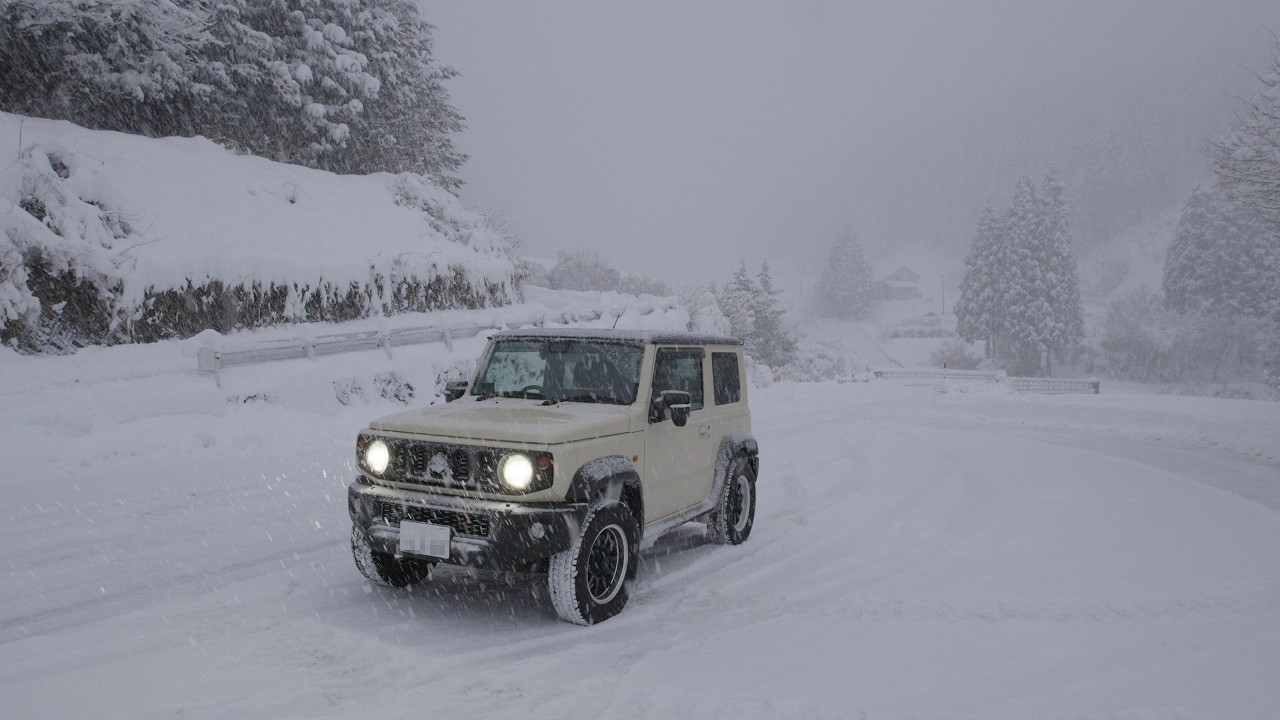ジムニーで雪道ドライブ♪ - 道の駅やまと ～ ひるがの高原 - やまびこロード - Jimny Sierra  JB74