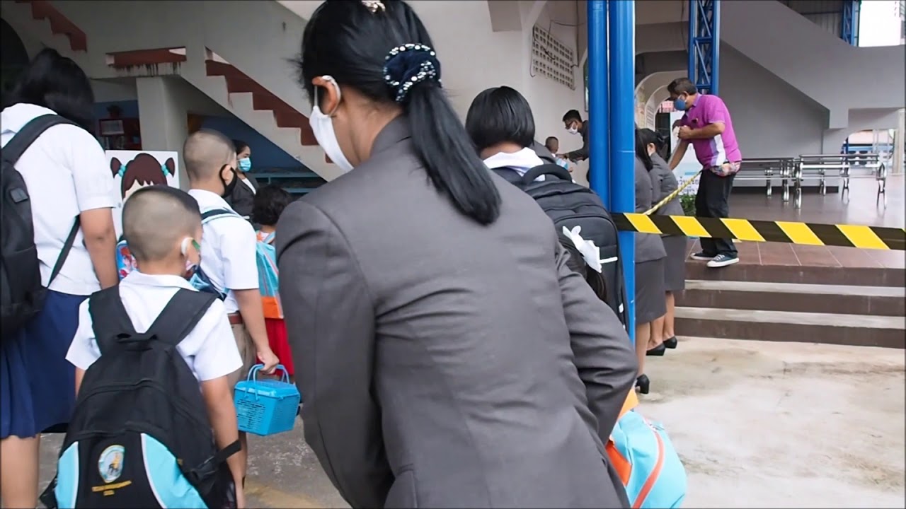 บรรยากาศการเปิดเทอมวันแรก 1 กรกฎาคม 2563 โรงเรียนเทศบาลบ้านคูหาสวรรค์