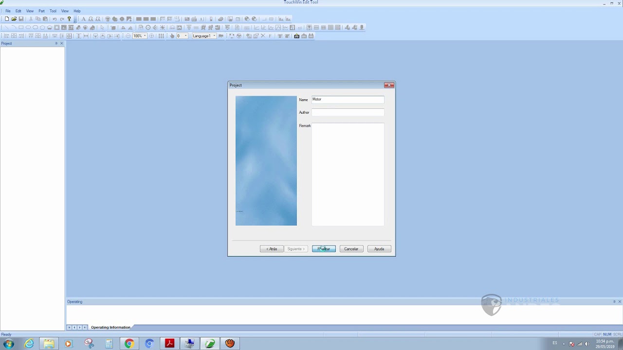 Programaci&oacute;n Pantalla HMI Touchwin (Controlar motor AC) - Industriales Andes SAS