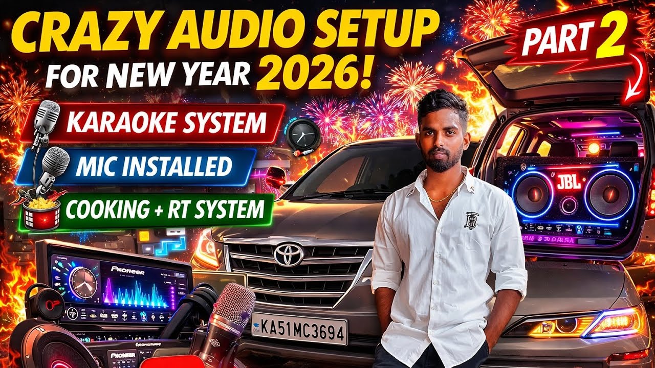 Crazy Car Audio Setup in Innova 🔊 | Karaoke + Mic Installed | New Year Party Setup 2026 | Part 2
