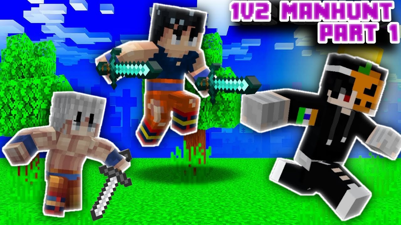 1 SpeedRunner Vs 2 Hunters || Minecraft Manhunt || #1 #manhunt #viral #hunter  #speedrunners
