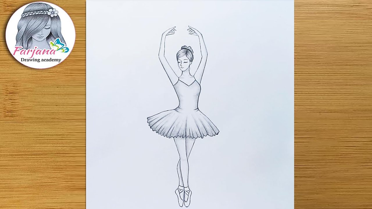 How to draw a dancing girl - pencil sketch || Easy dancing girl drawing  || dans eden kız çizim