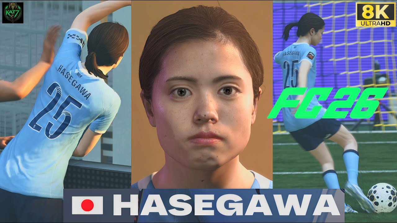 [8K] FC26 長谷川唯「新時代」サッカー日本女子代表選手 固有フェイス スキルムーブ プレイ集 ファーストテイク【KATABUTSU7】#yuihasegawa  #womensfootball