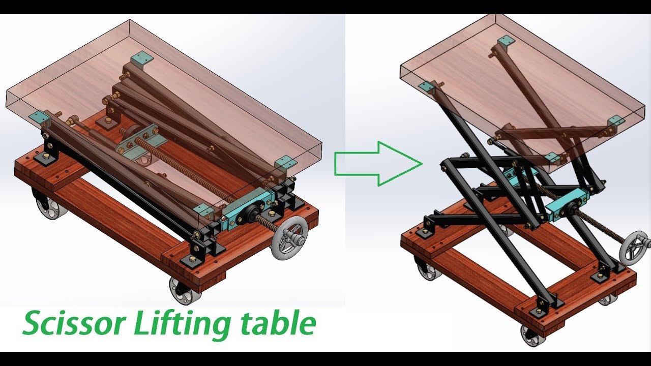 Design and Animation Of Scissor Lifitng Table   Mechanical Project