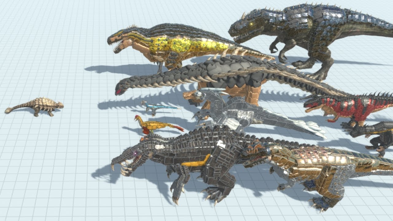 Ankylosaurus vs 30 Workshop Dinosaurs ARBS Animal Revolt Battle Simulator