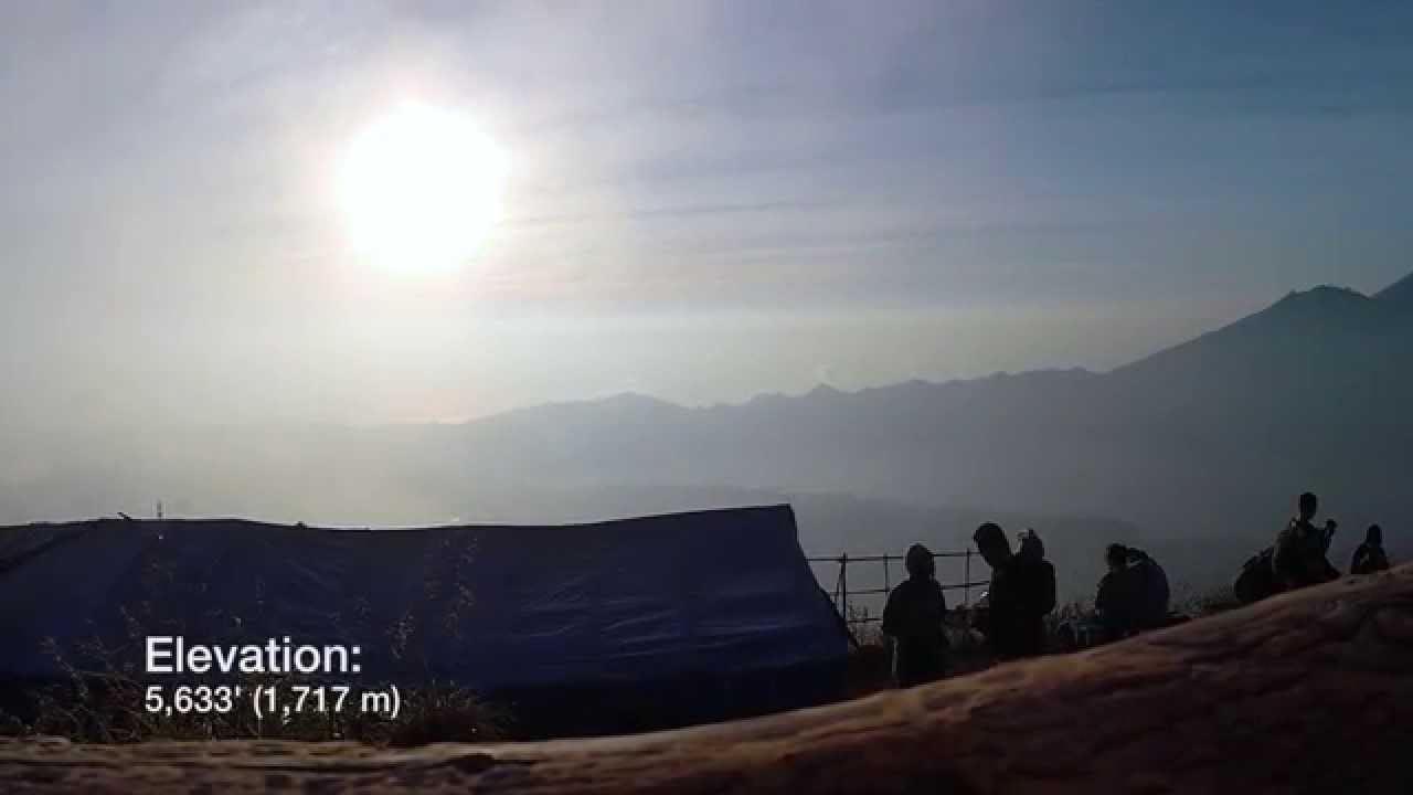 Sunrise at Mount Batur, Bali, Indonesia - Aerial Video