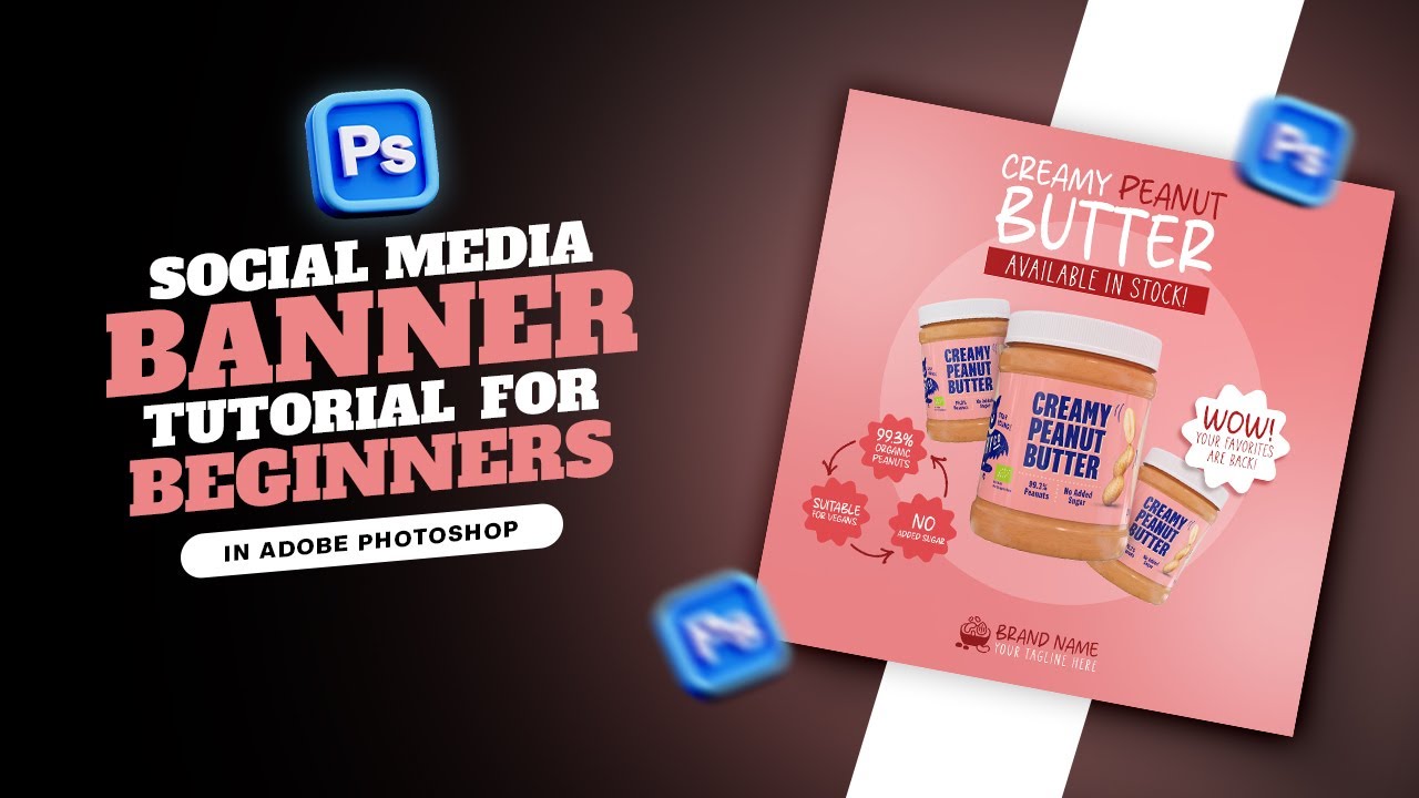 How to Learn Social Media Banner Design | Adobe Photoshop Tutorial For Beginners | Grafix Mentor