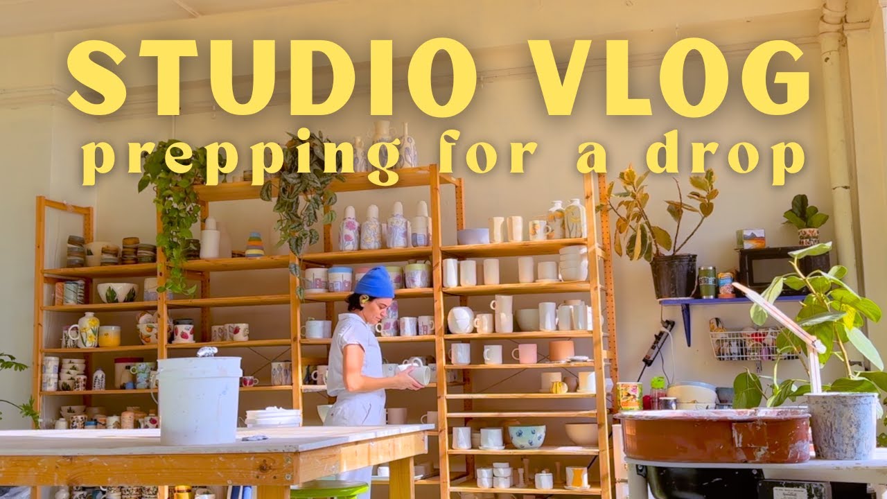 pottery studio vlog ✦ snowy days & prepping for a drop