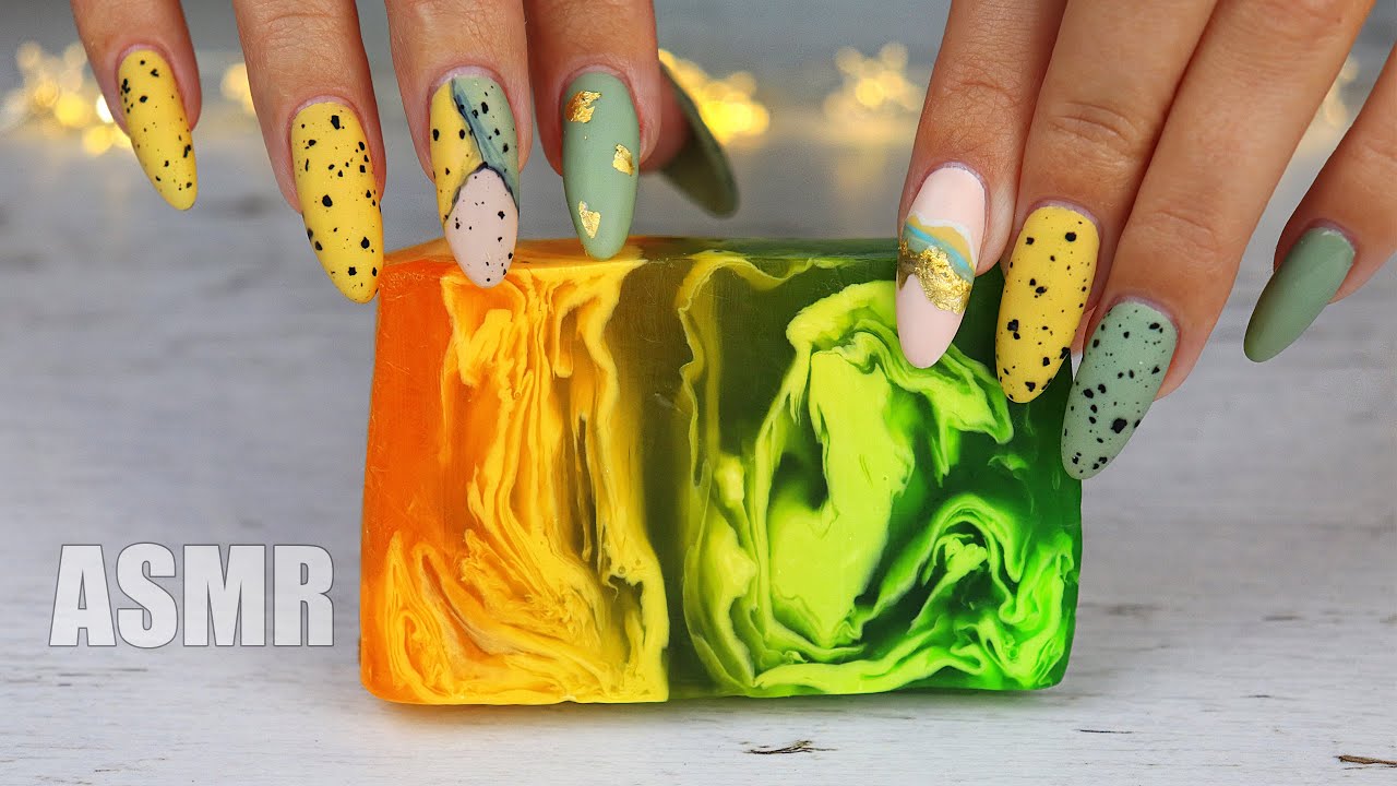 ASMR Satisfying SOAP Tapping Carving Scratching 100% TINGLES | АСМР Резка мыла ШЕПОТ 100% МУРАШКИ
