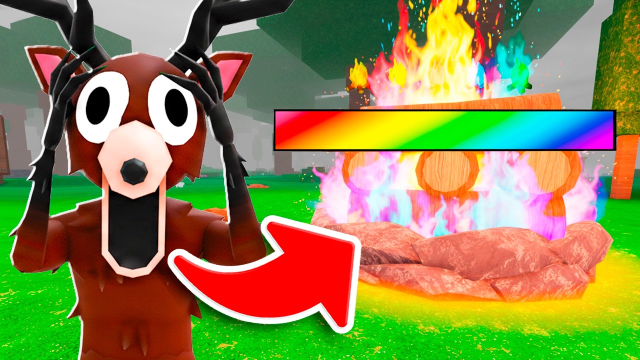 ОЛЕНЬ ОФИГЕЛ от РАДУЖНОГО КОСТРА в 99 НОЧЕЙ в ROBLOX!