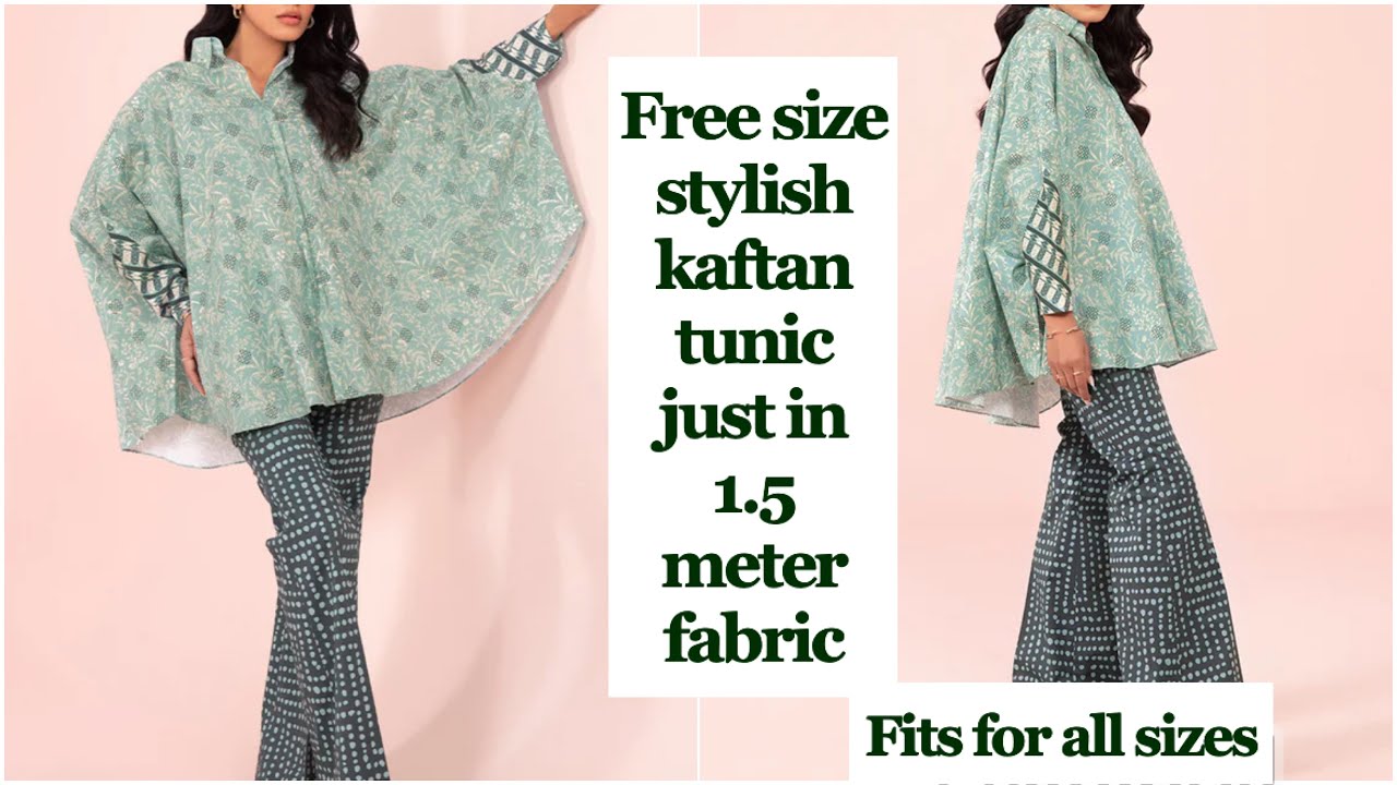 Free size kaftan top with collar and cuff sleeves | Kaftan tunic