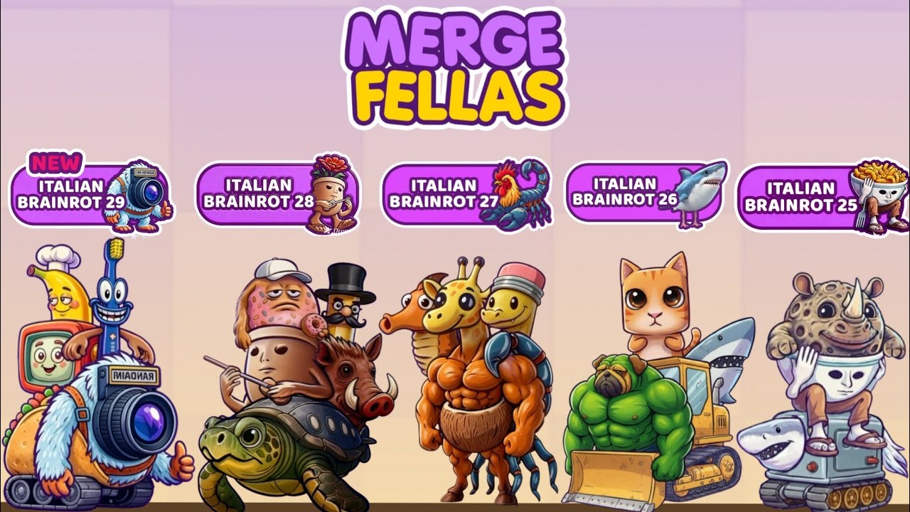 Merge Fellas BOSS + BOSS⁉️Must Game Ever ITALIAN BRAINROT 29,28,27,26 & 25 - New Update Ultimate Max