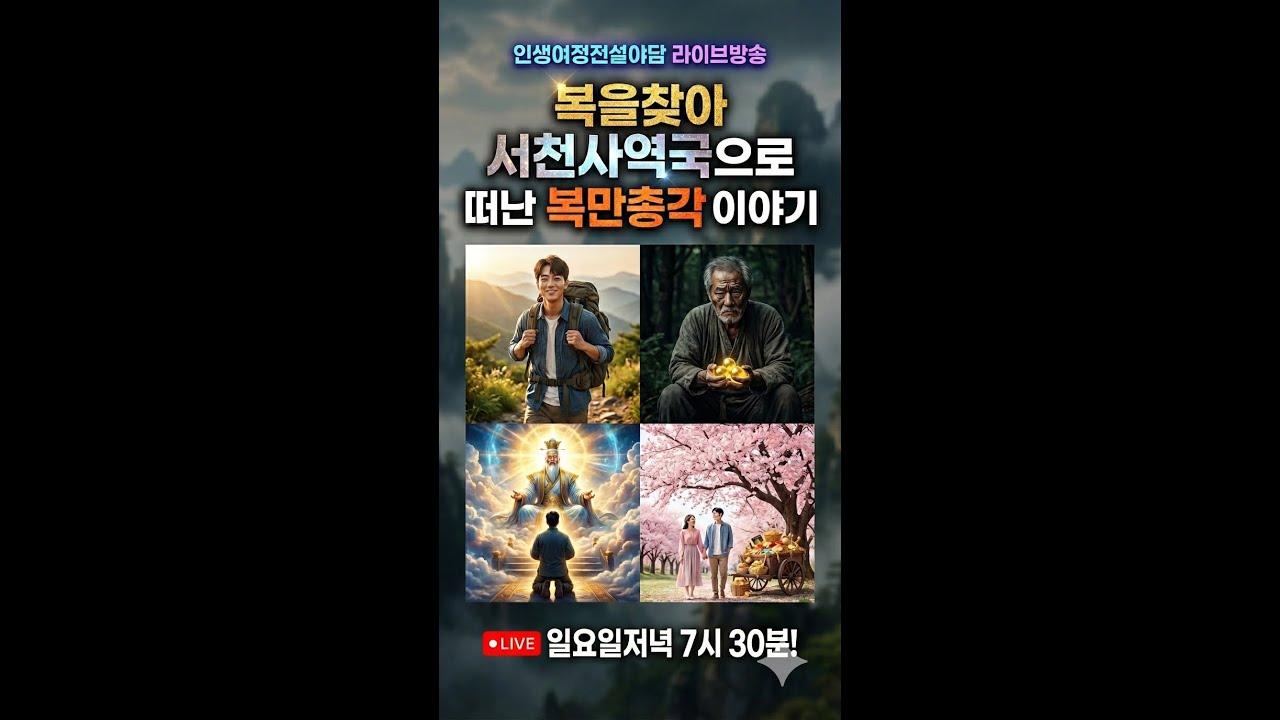 인생여정 전설야담 라이브 방송 제5회