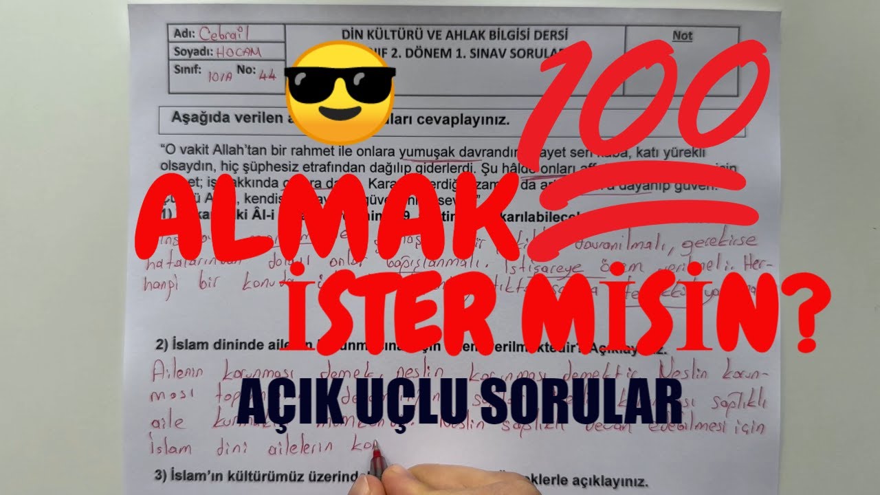 10. Sınıf Din Kültürü 2. Dönem 1. Yazılı