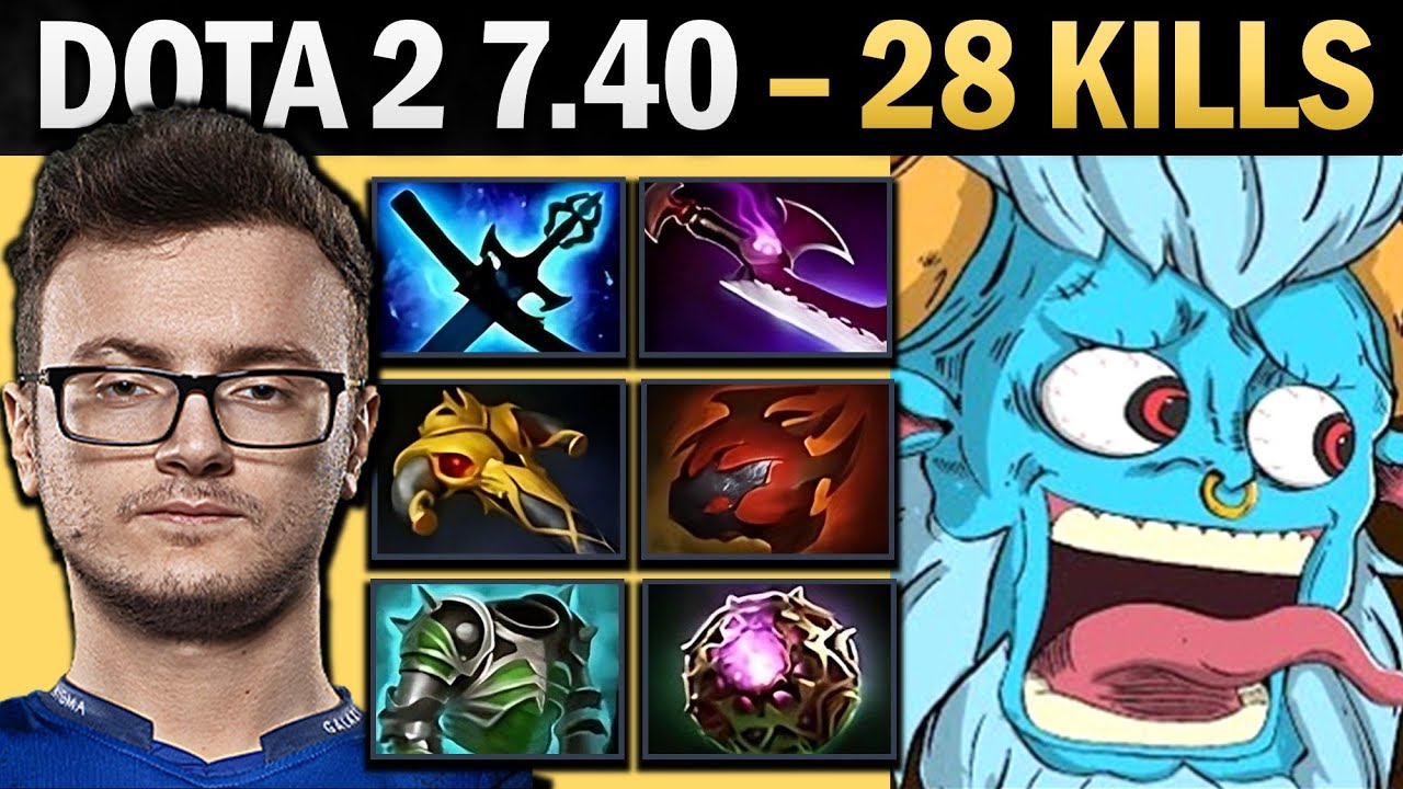 Spirit Breaker — профессиональный игрок на оффлейне с 28 убийствами и Silveredge — геймплей Dota.