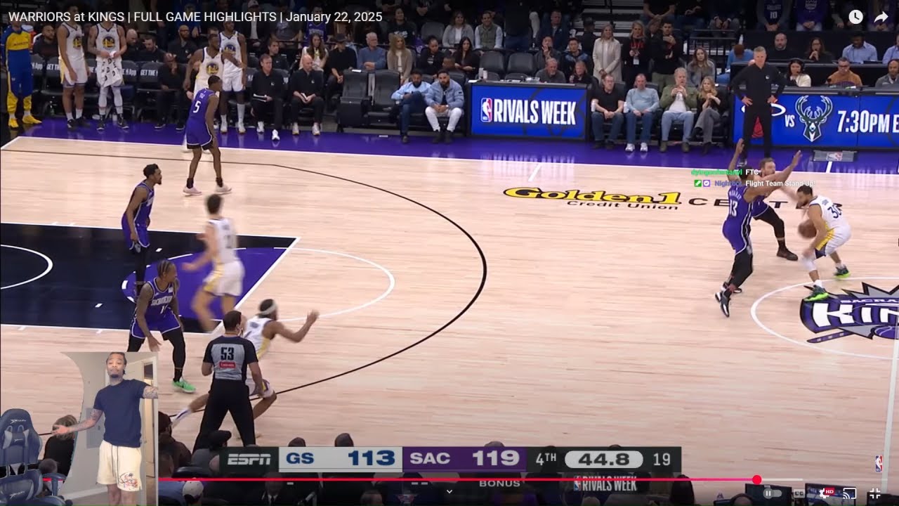 FlightReacts To WARRIORS at KINGS | FULL GAME HIGHLIGHTS | January 22, 2025!
