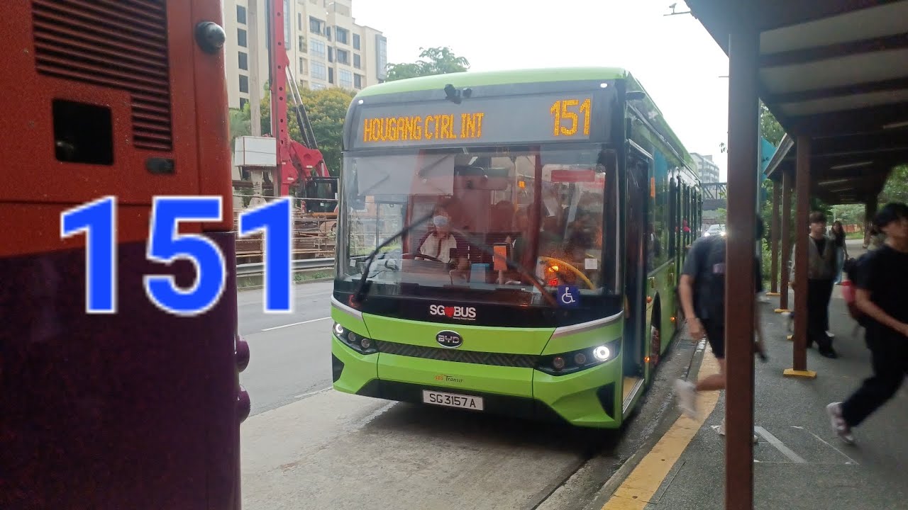 [SBST] Electric Bus Joyride! SG3157A Trunk Service 151 BYD BC12A04 (B12 Production)