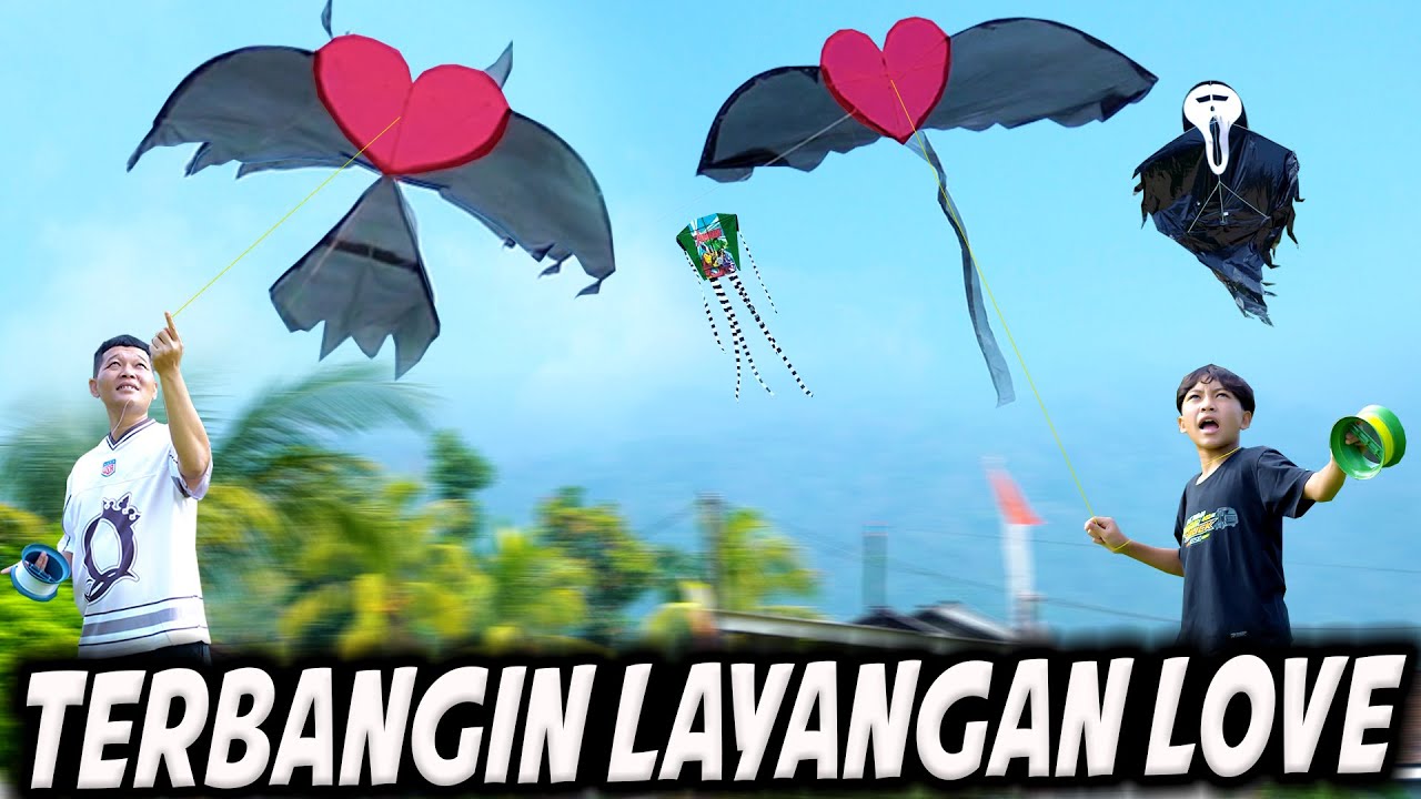 TERBANGIN LAYANGAN LOVE FIBER BUATAN DIMAS DAN AYAH!! APAKAH BISA TERBANG??