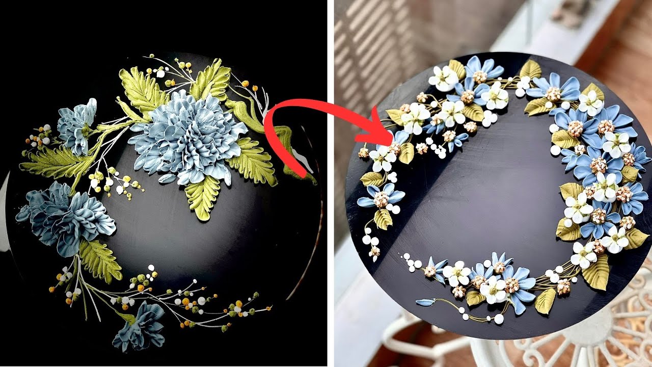 🌼 Creating Whipped Cream Flowers on Cakes – Elegant & Delicate/Decoration #86