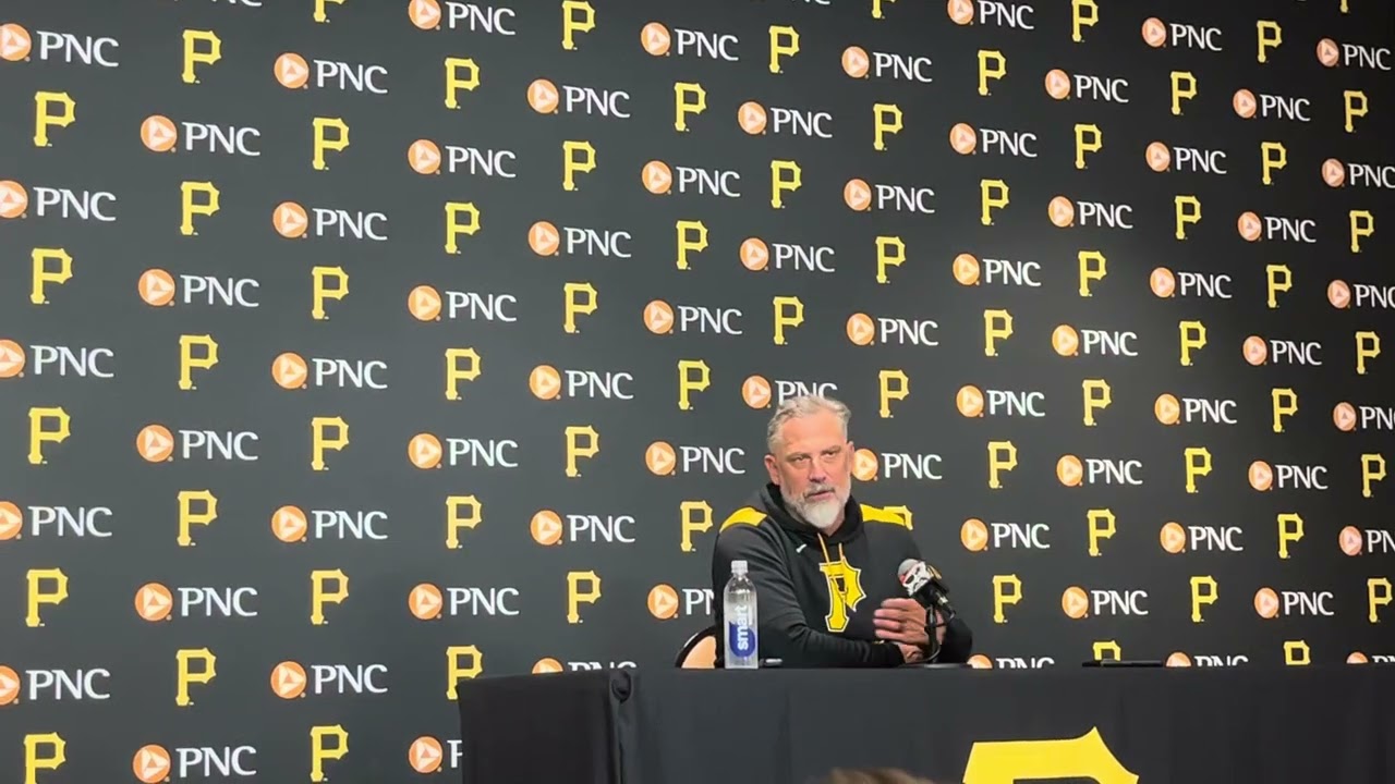 Pirates manager Derek Shelton addresses fan who fell over the Clemente Wall at PNC Park.