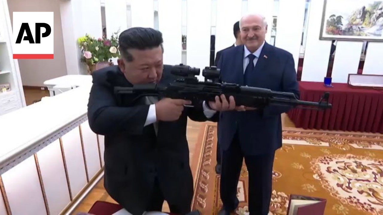 'Just in case any enemies show up': Belarus president gives Kim Jong Un a rifle